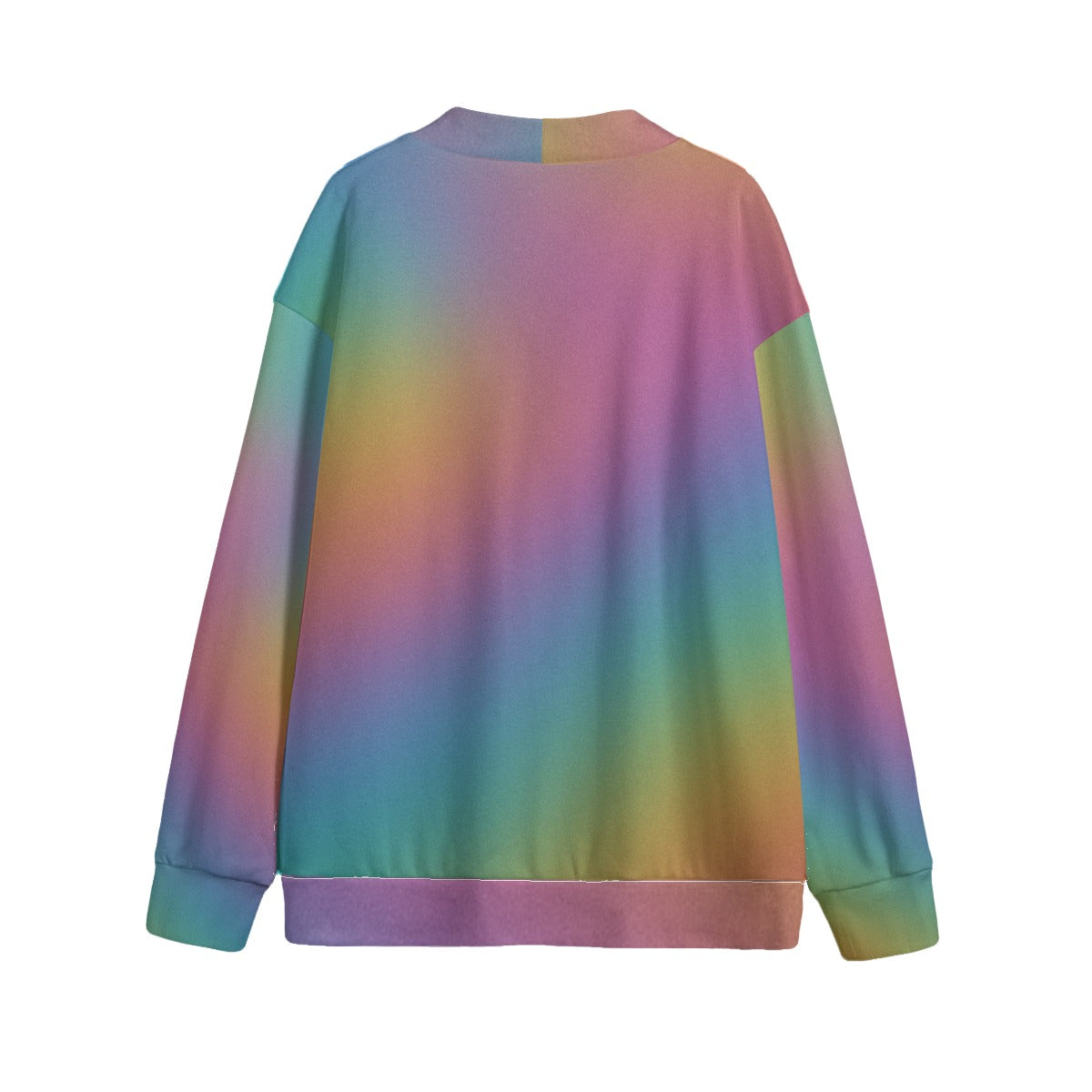 Unisex V-neck Knitted Fleece Cardigan With Button Closure