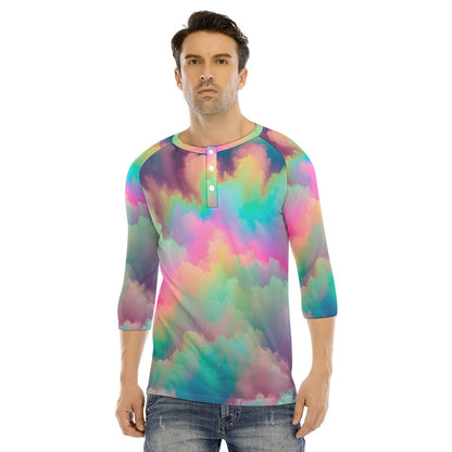 Men's Bracelet Sleeve T-shirt With Button Closure - view 1