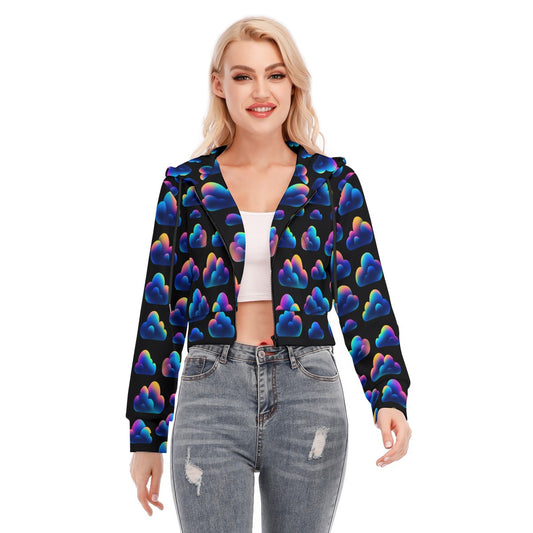 Women's Crop Top Hoodie With Zipper Closure