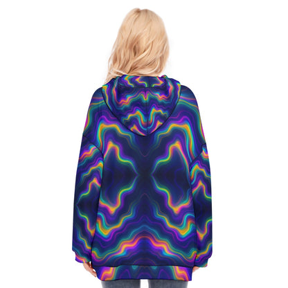 Women's Long Hoodie With Zipper Closure