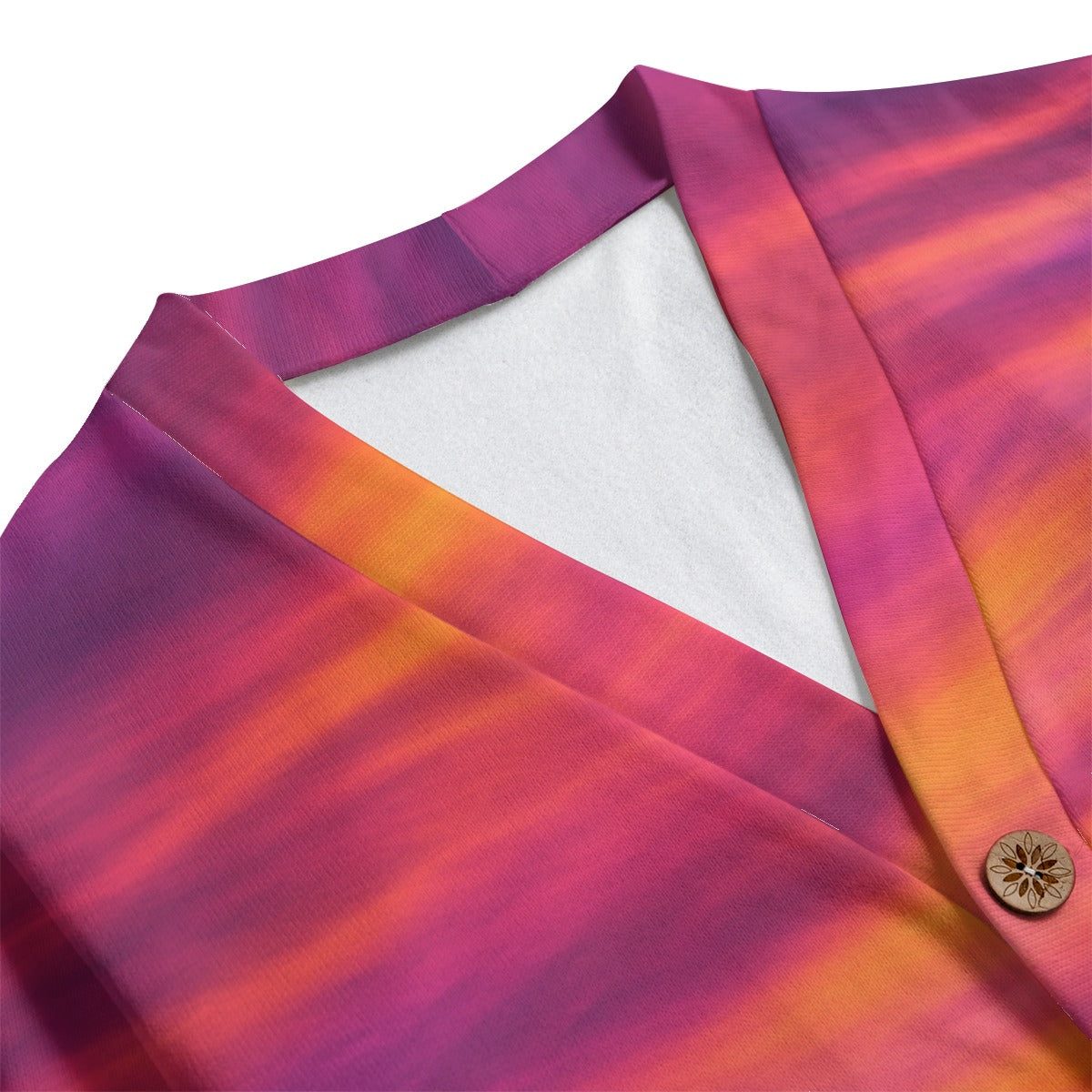 Unisex V-neck Knitted Fleece Cardigan With Button Closure