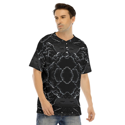 Men's Raglan Sleeve T-shirt With Button Closure