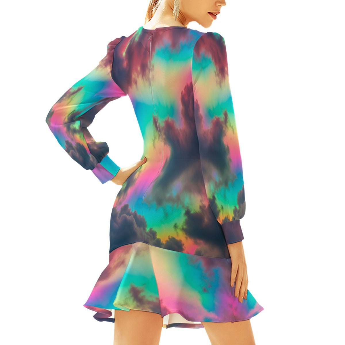 Women's Ruffle Hem Skinny Dress