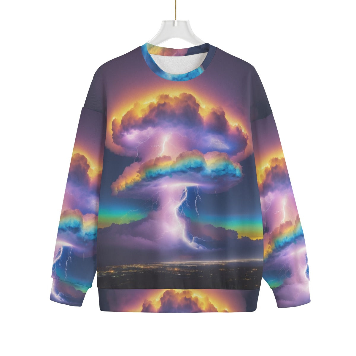 Unisex Drop-shoulder Knitted Fleece Sweater - view 1