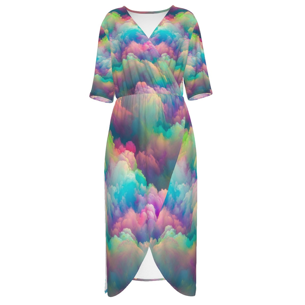Women's Short Sleeve V-neck Dress