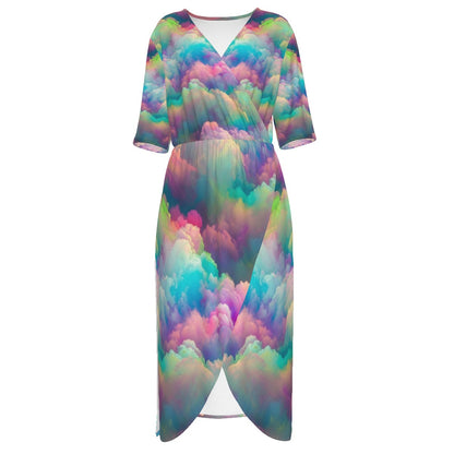 Women's Short Sleeve V-neck Dress