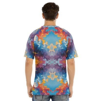 Men's Raglan Sleeve T-shirt With Button Closure