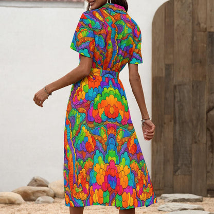 Women's Shirt Dress with Waist Tie