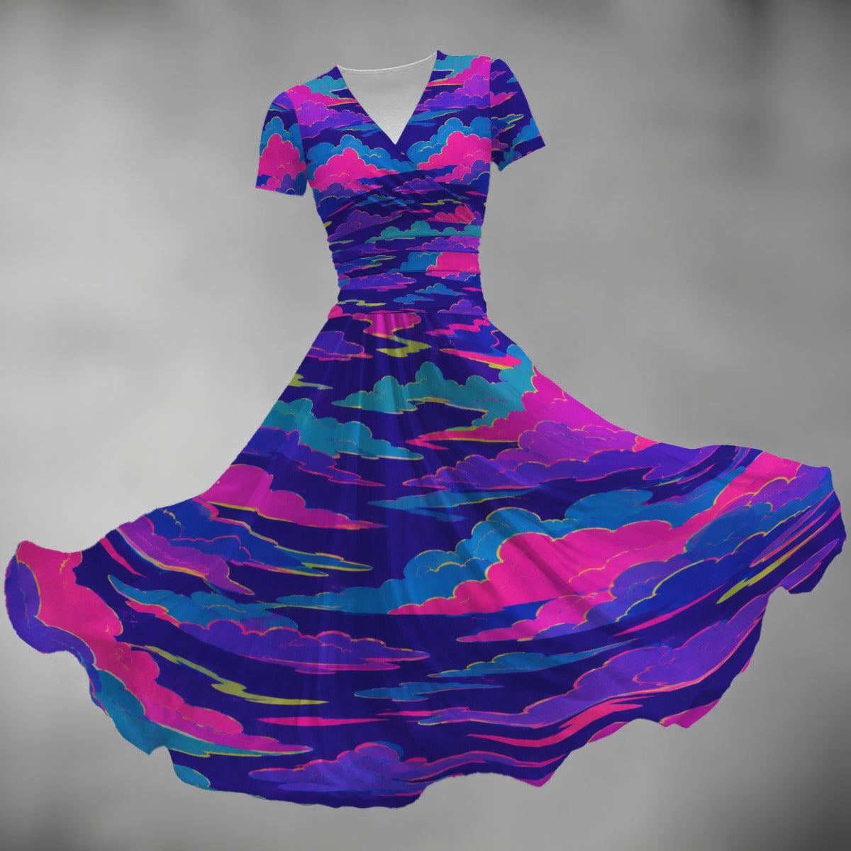 Women's Short Sleeve V Neck Midi Dress by O’Nimbus