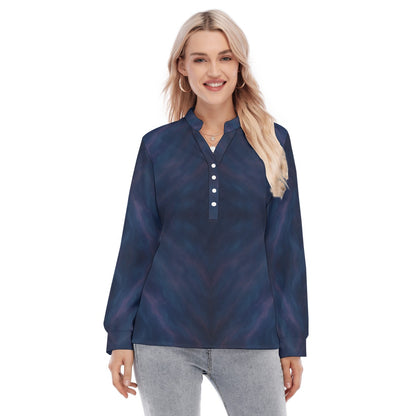 Women's Long Sleeve Blouse With Button Closure