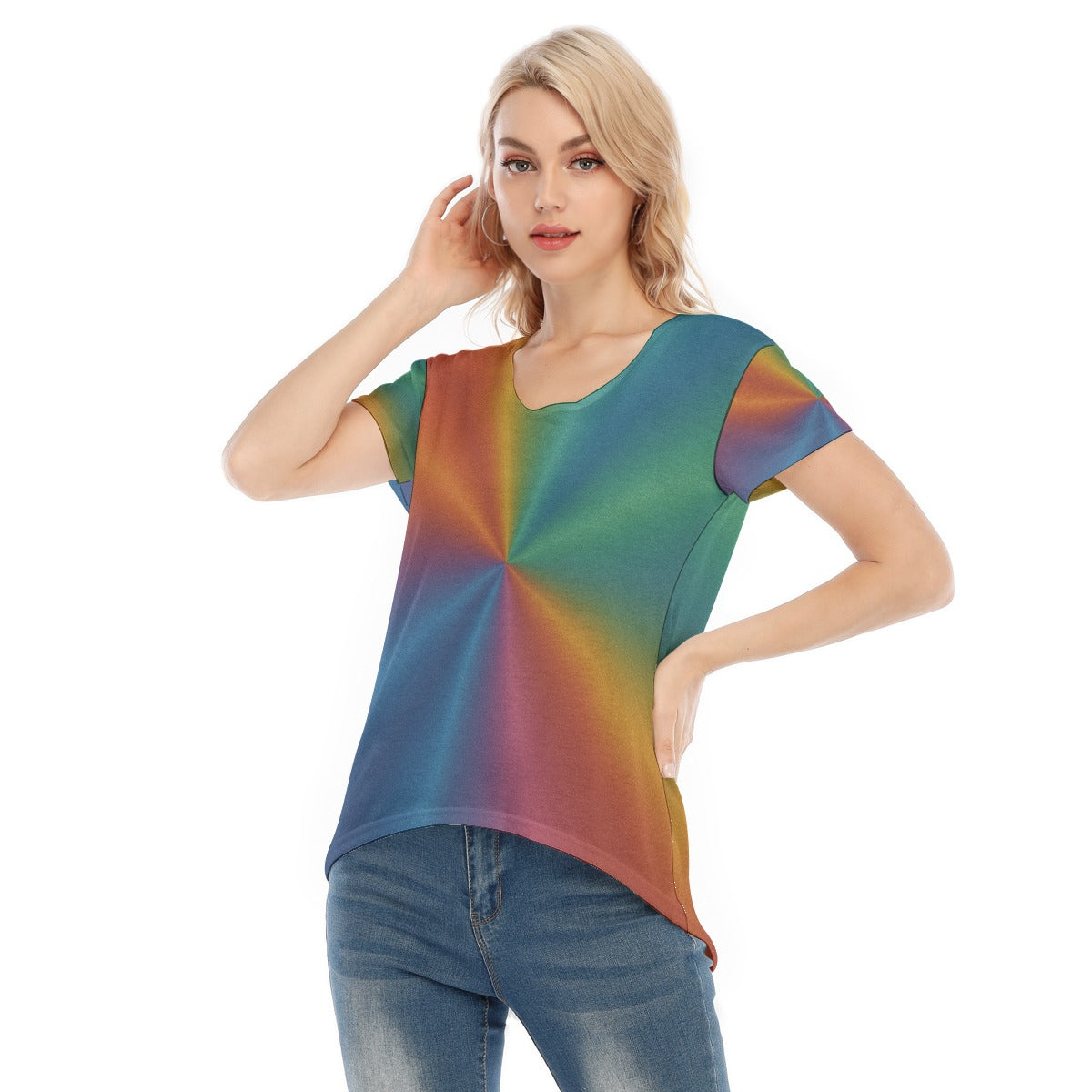 Women's V-neck Short Sleeve T-shirt