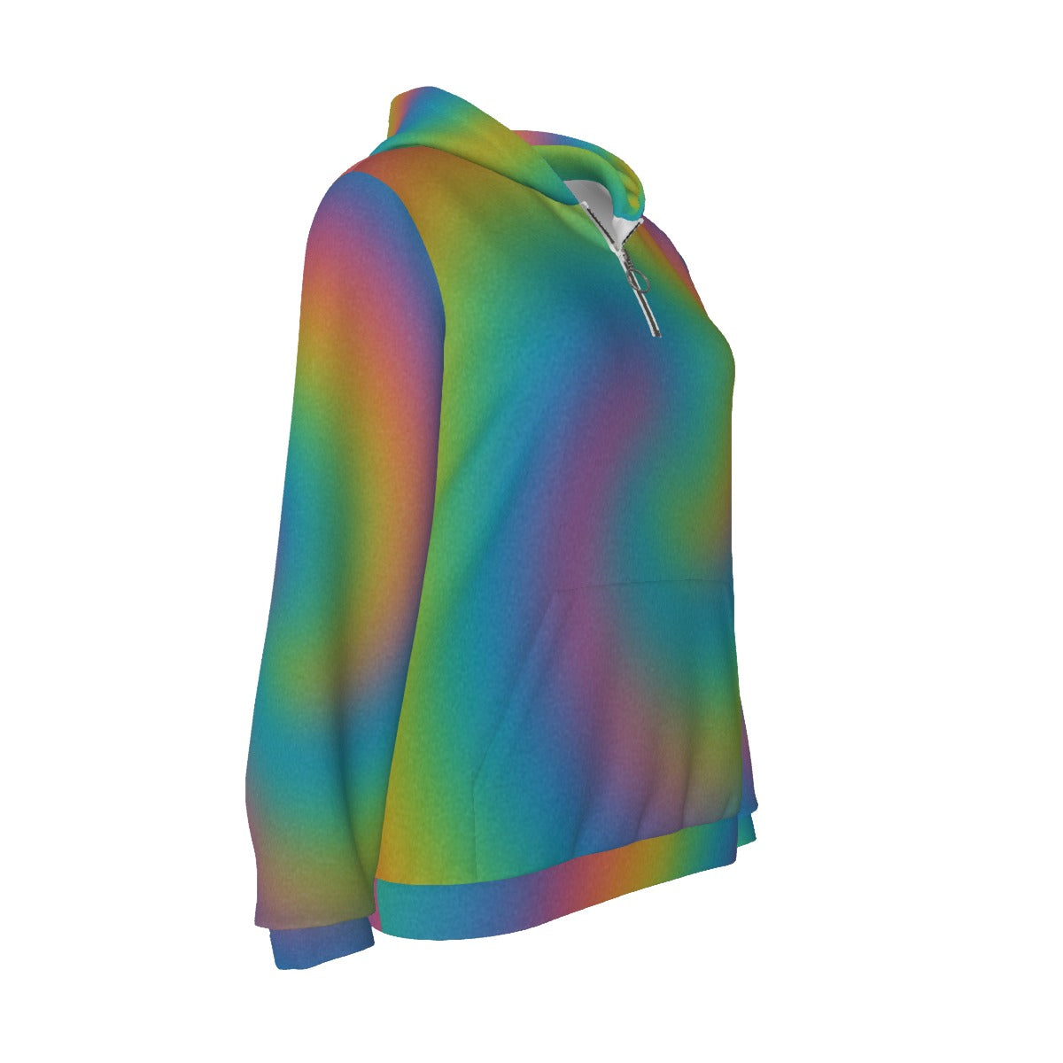 Women's Borg Fleece Hoodie With Half Zip