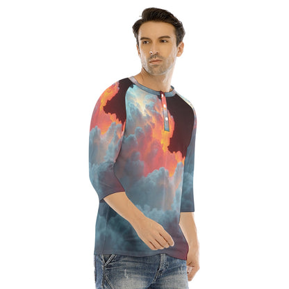 Men's Bracelet Sleeve T-shirt With Button Closure - view 2
