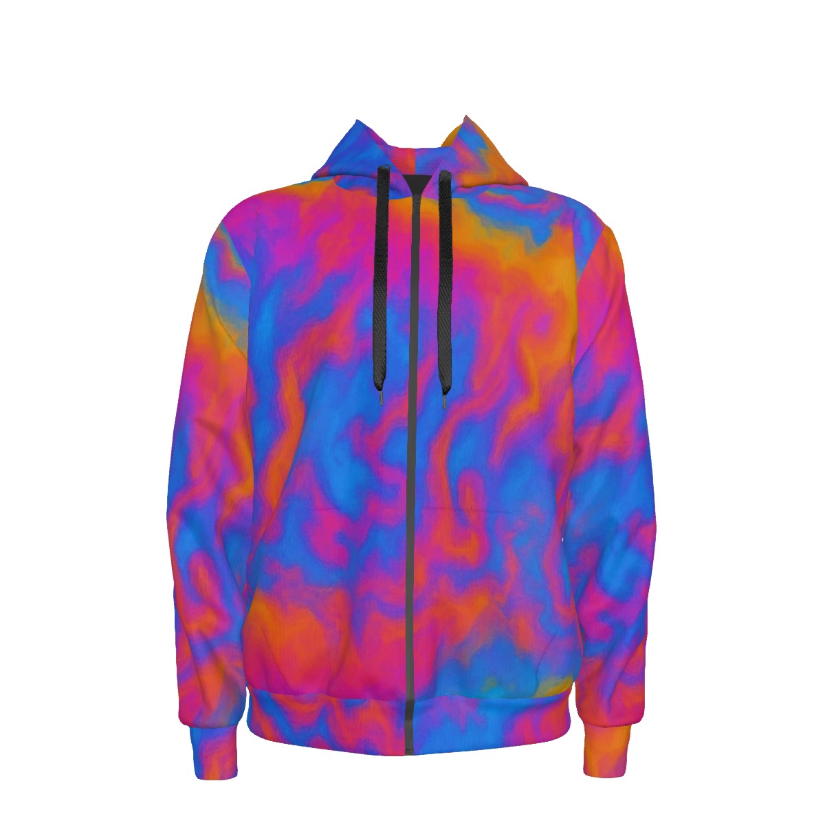 Unisex Zipper Hoodie With Black Lining