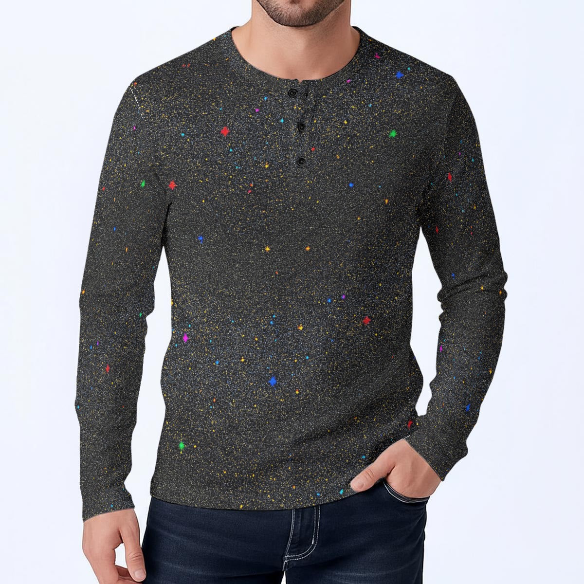 Men's Classic Long-Sleeve Henley Shirt