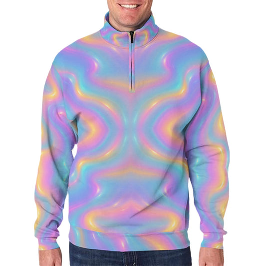 Men's Hidden Half-Zip Placket Hoodie