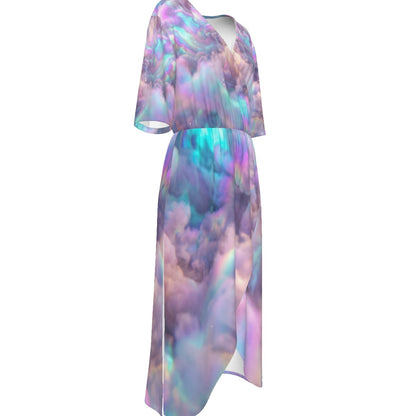 Women's Short Sleeve V-neck Dress