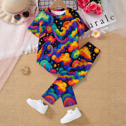 Unisex Kids' Casual Top and Pants Set