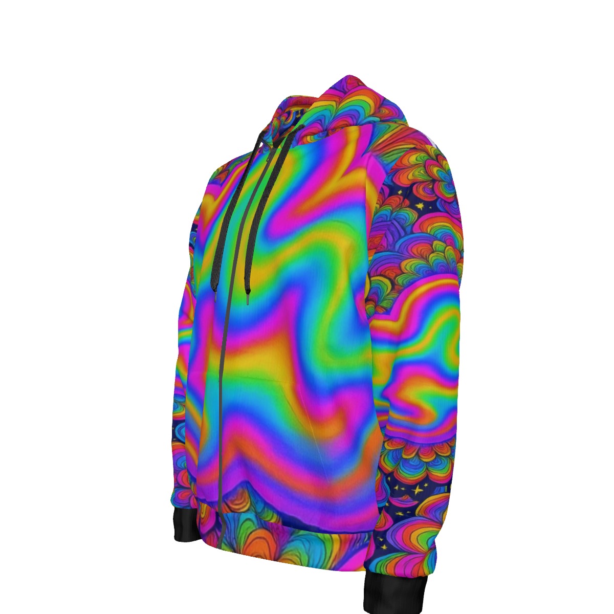 Unisex Zipper Hoodie With Black Lining