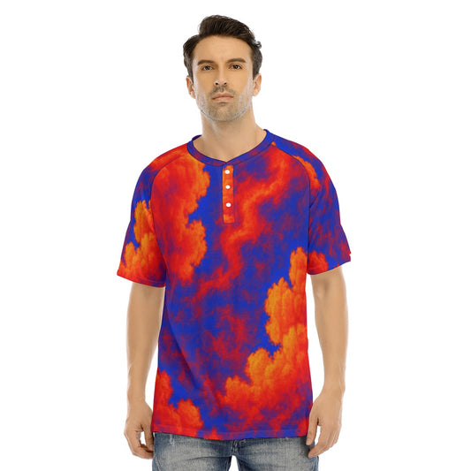 Men's Raglan Sleeve T-shirt With Button Closure