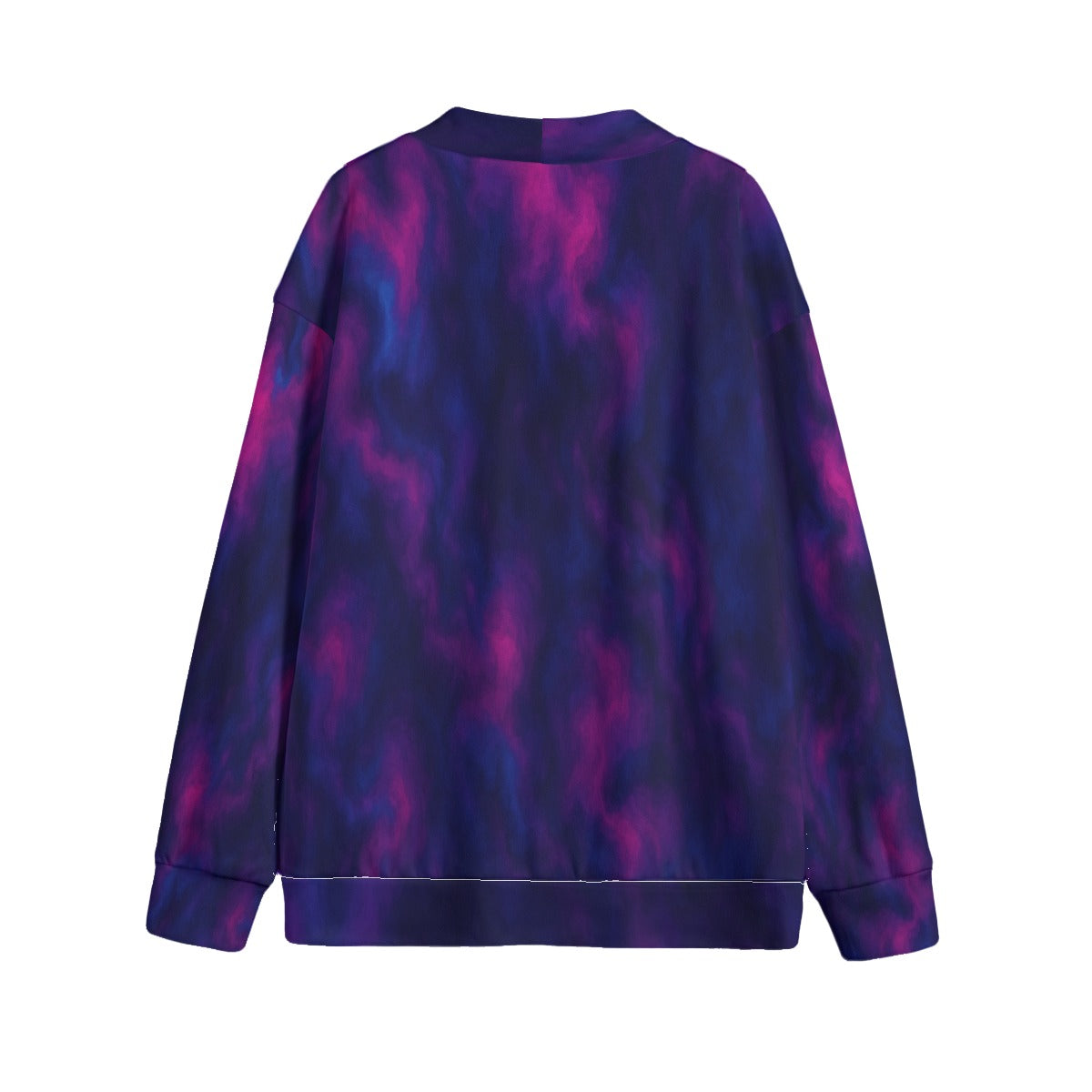 Unisex V-neck Knitted Fleece Cardigan With Button Closure