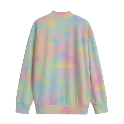 Unisex Mid-high Collar Drop Shoulder Sweatshirt