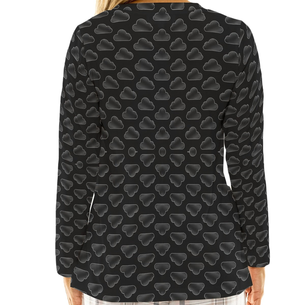 Women's Loose V-Neck T-Shirt With Long Sleeve