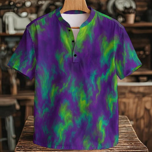 Men's Henley Shirt With Chest Pocket