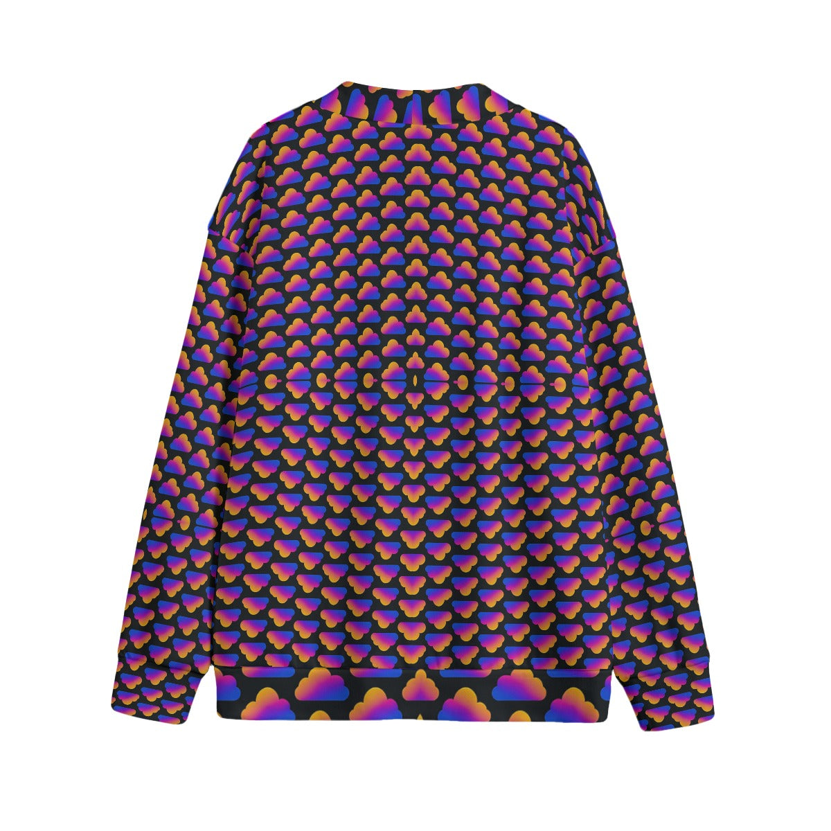 Unisex V-neck Knitted Fleece Cardigan With Button Closure