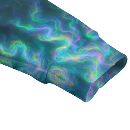 Unisex V-neck Knitted Fleece Cardigan With Button Closure