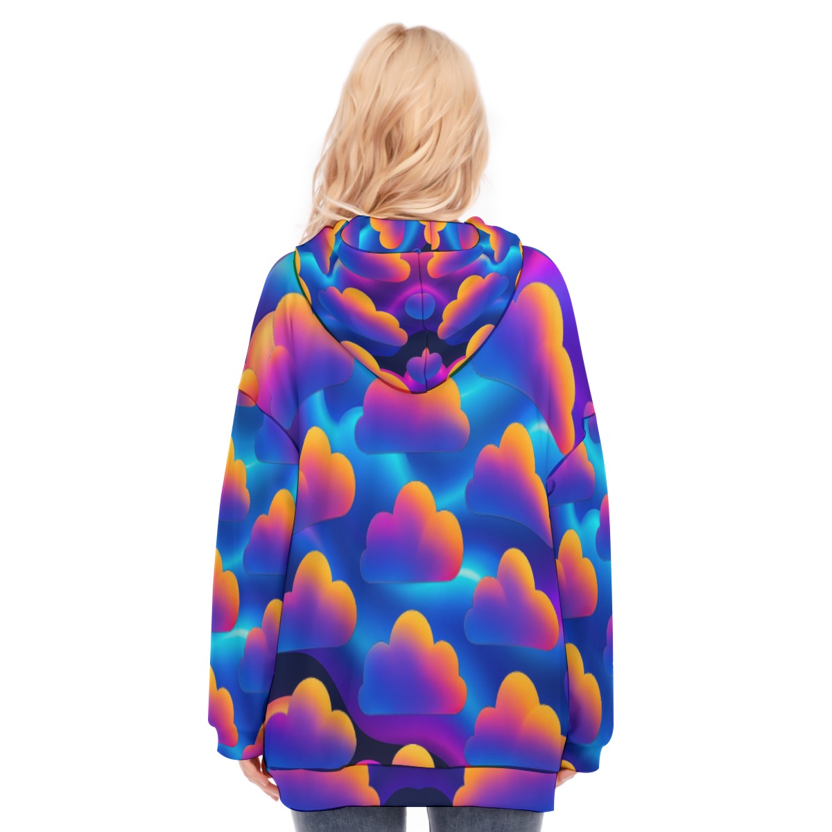 Women's Long Hoodie With Zipper Closure