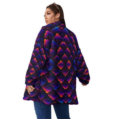 Unisex Borg Fleece Stand-up Collar Coat With Zipper Closure(Plus Size)