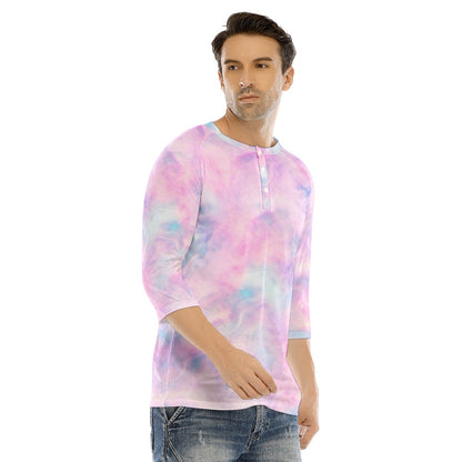 Men's Bracelet Sleeve T-shirt With Button Closure - view 2