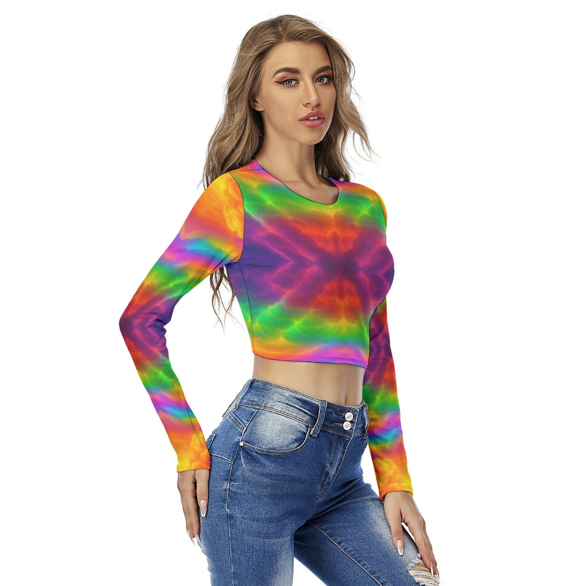 Women's Round Neck Crop Top T-Shirt