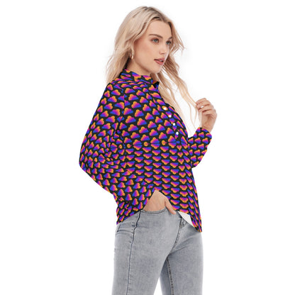 Women's Long Sleeve Blouse With Button Closure