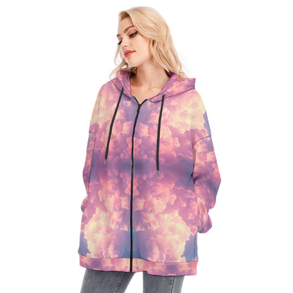 Women's Long Hoodie With Zipper Closure