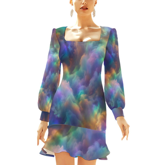 Women's Ruffle Hem Skinny Dress