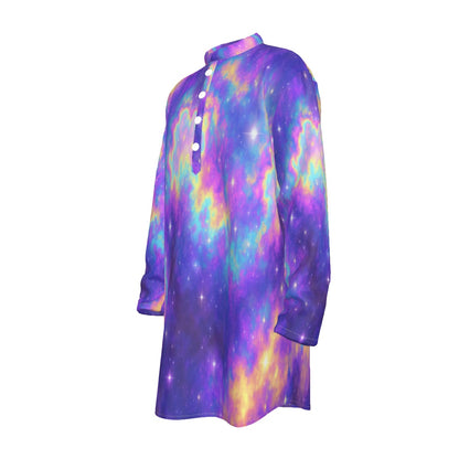 Men's Stand-up Collar Long Shirt