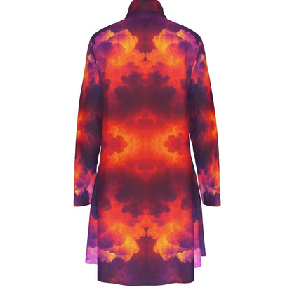 Women's High Neck Dress With Long Sleeve