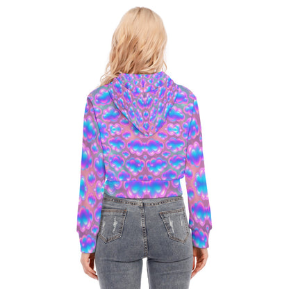 Women's Crop Top Hoodie With Zipper Closure