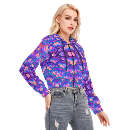 Women's Crop Top Hoodie With Zipper Closure