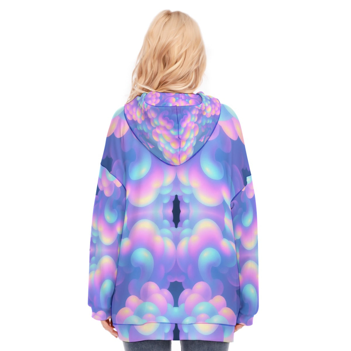 Women's Long Hoodie With Zipper Closure