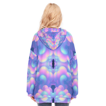 Women's Long Hoodie With Zipper Closure