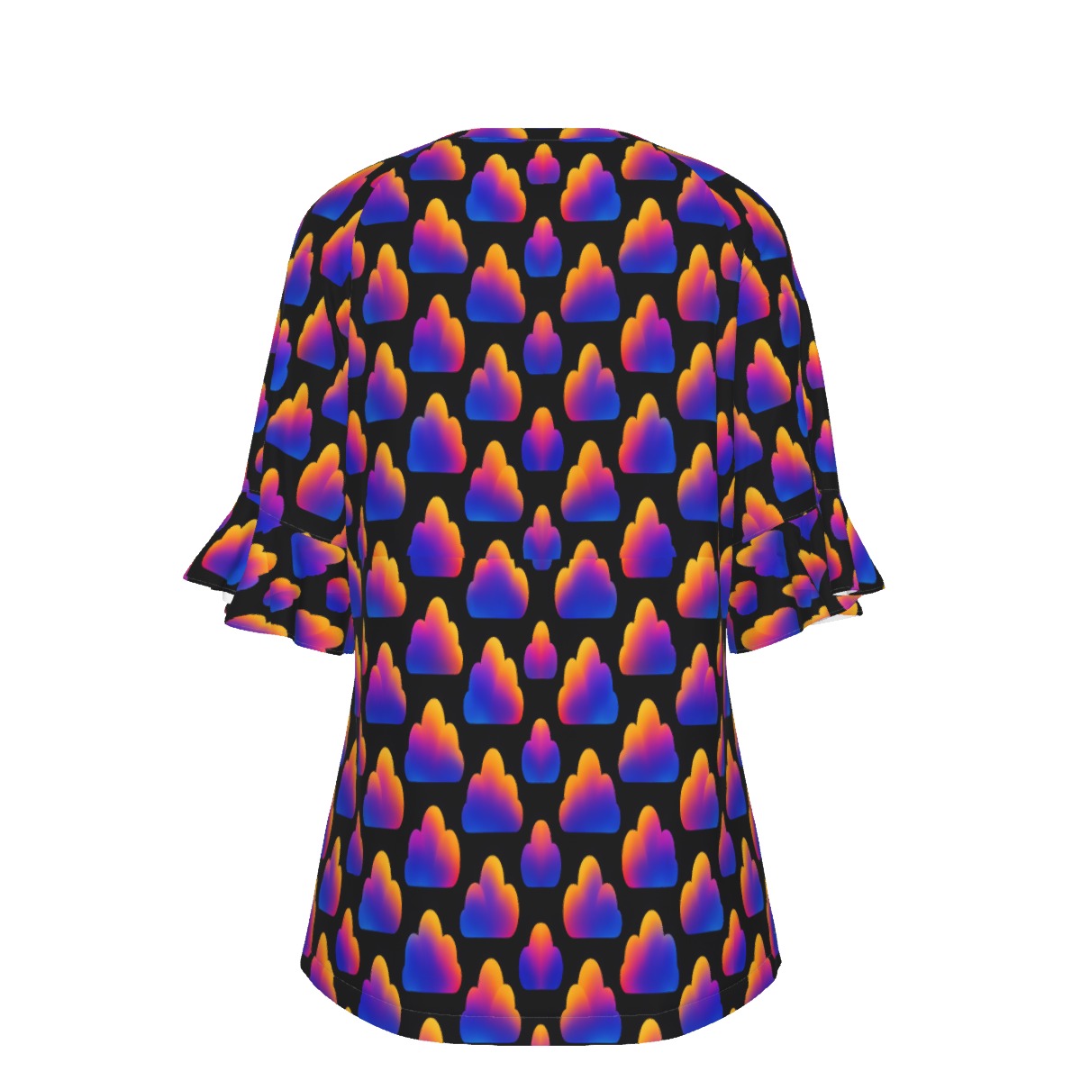 V-neck Women's T-shirt With Bell Sleeve