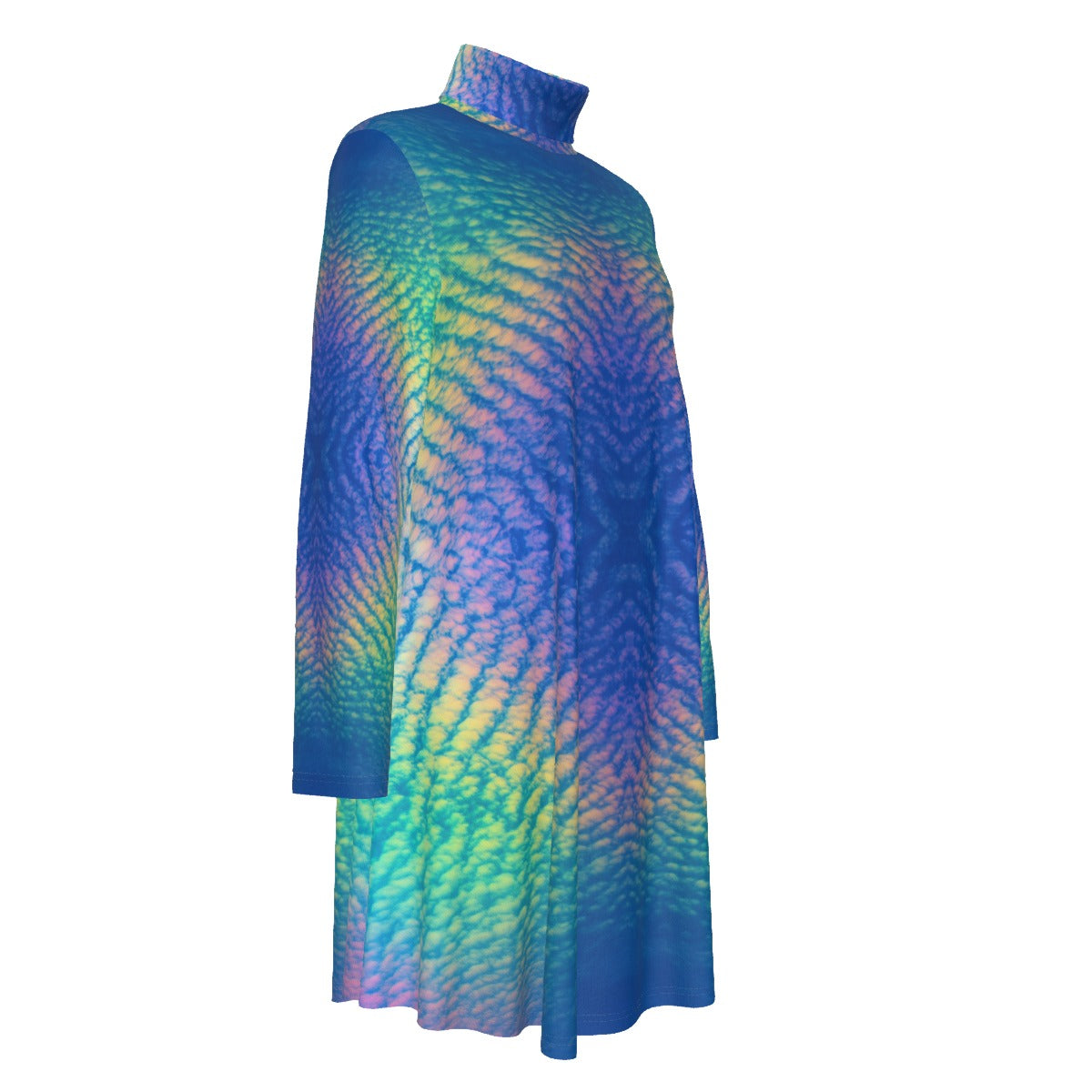 Women's High Neck Dress With Long Sleeve