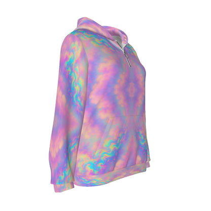 Women's Borg Fleece Hoodie With Half Zip