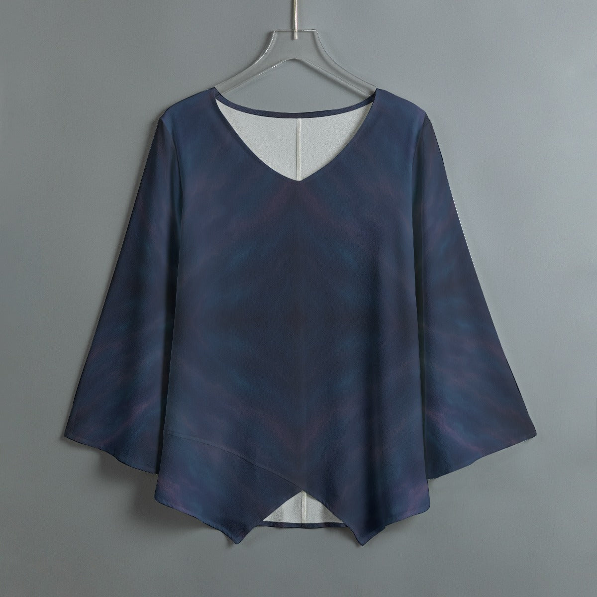 Women's V-neck T-shirt With Irregular Hem