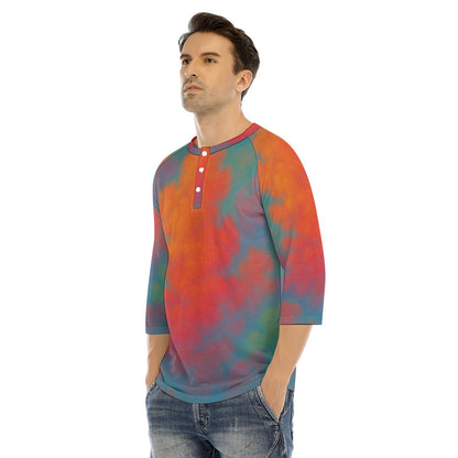Men's Bracelet Sleeve T-shirt With Button Closure - view 3