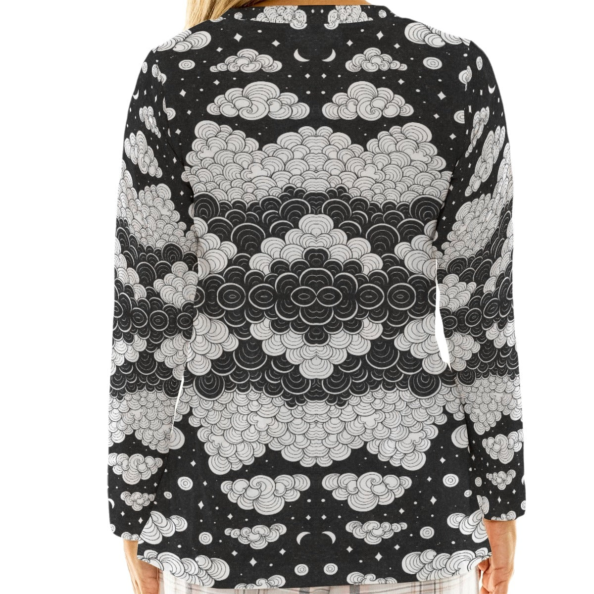 Women's Loose V-Neck T-Shirt With Long Sleeve