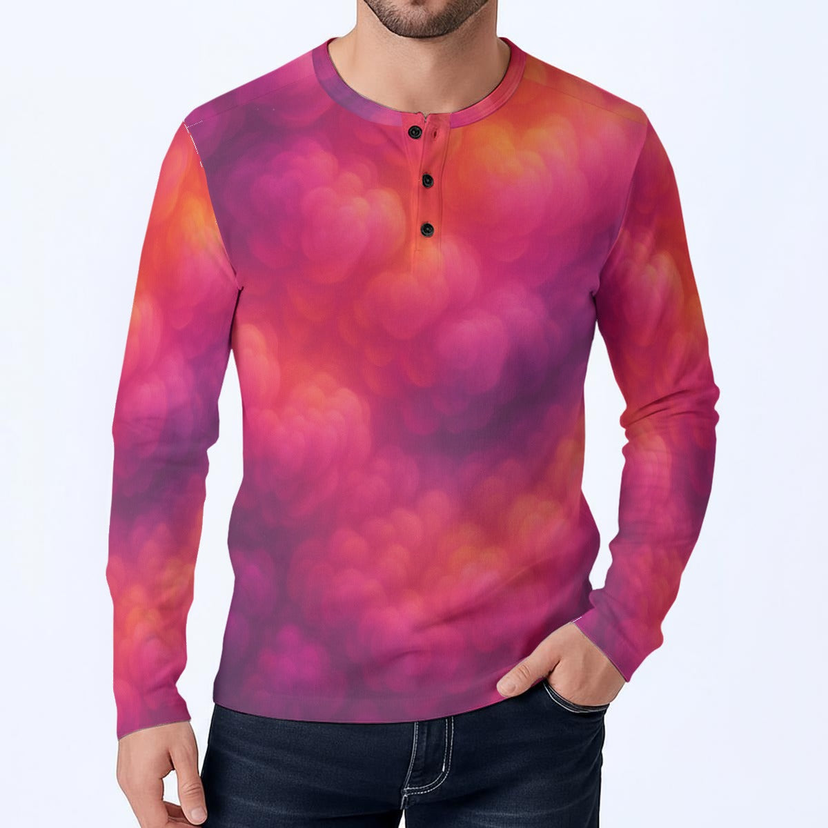 Men's Classic Long-Sleeve Henley Shirt